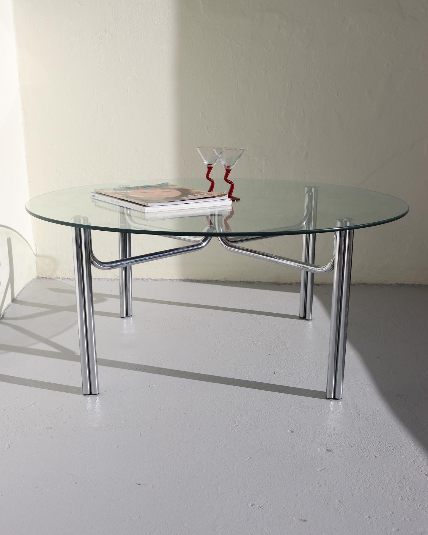 Glass And Chrome coffee table