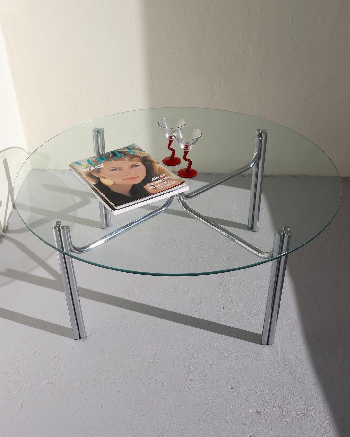 Glass And Chrome coffee table