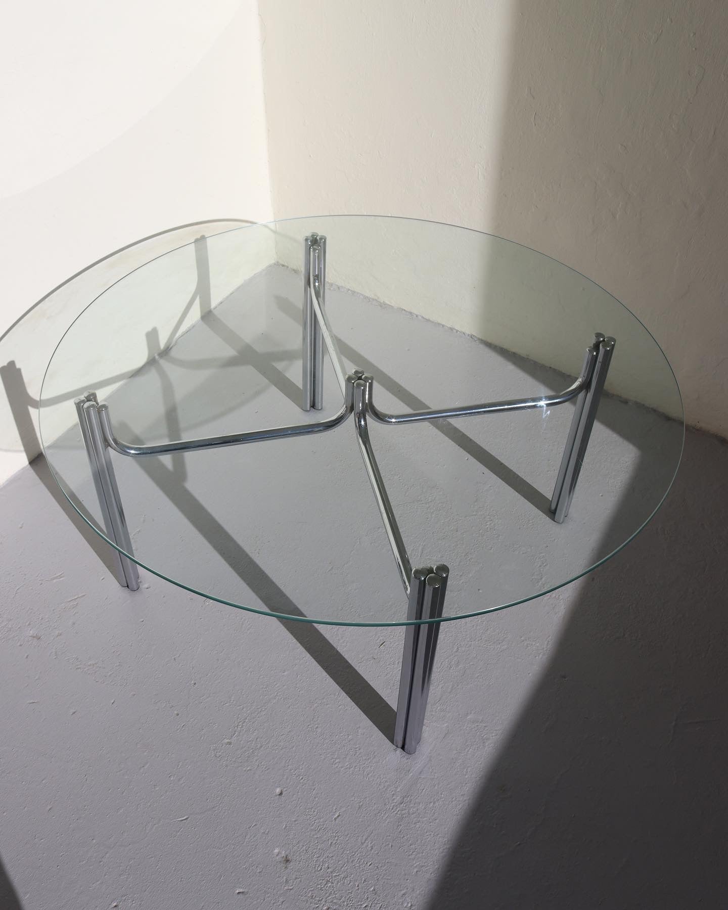 Glass And Chrome coffee table