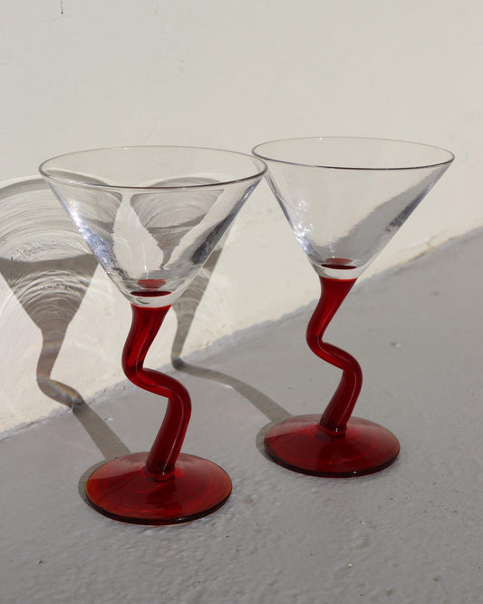 Zig Zag Martini Glasses